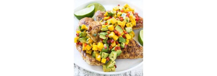 Grilled Chicken With Mango Avocado Salsa