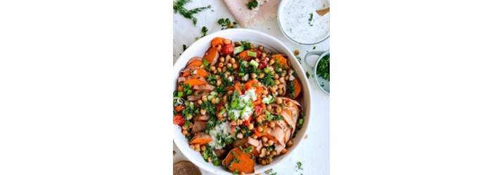 Roasted Sweet Potato Greek Salad