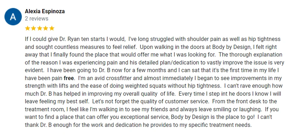 Chiropractic Garden City NY Testimonial