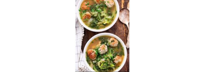 Turkey Meatball Zoodle Soup